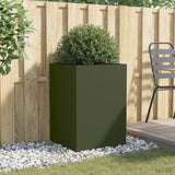 Planter Olive Green 52x48x75 cm Steel