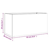 Planter Black 62x30x29 cm Steel