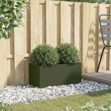 Planter Olive Green 62x30x29 cm Steel