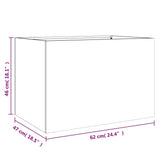 Planter White 62x47x46 cm Steel