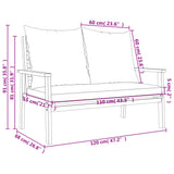 3 Piece Garden Lounge Set with Cushions Solid Wood Acacia