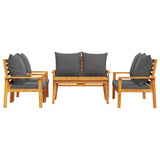 5 Piece Garden Lounge Set with Cushions Solid Wood Acacia