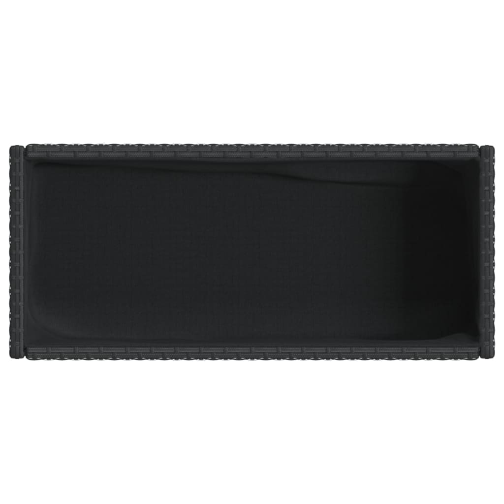 Garden Planters with Shelf 2 pcs Black 70x28x70 cm Poly Rattan