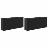 Garden Planters with 2 Pots 2 pcs Black 90x20x40 cm Poly Rattan