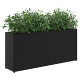 Garden Planters with 2 Pots 2 pcs Black 90x20x40 cm Poly Rattan