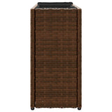 Garden Planters with 2 Pots 2 pcs Brown 90x20x40 cm Poly Rattan
