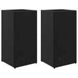 Garden Planters 2 pcs Black 30x30x60 cm Poly Rattan