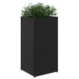 Garden Planters 2 pcs Black 30x30x60 cm Poly Rattan