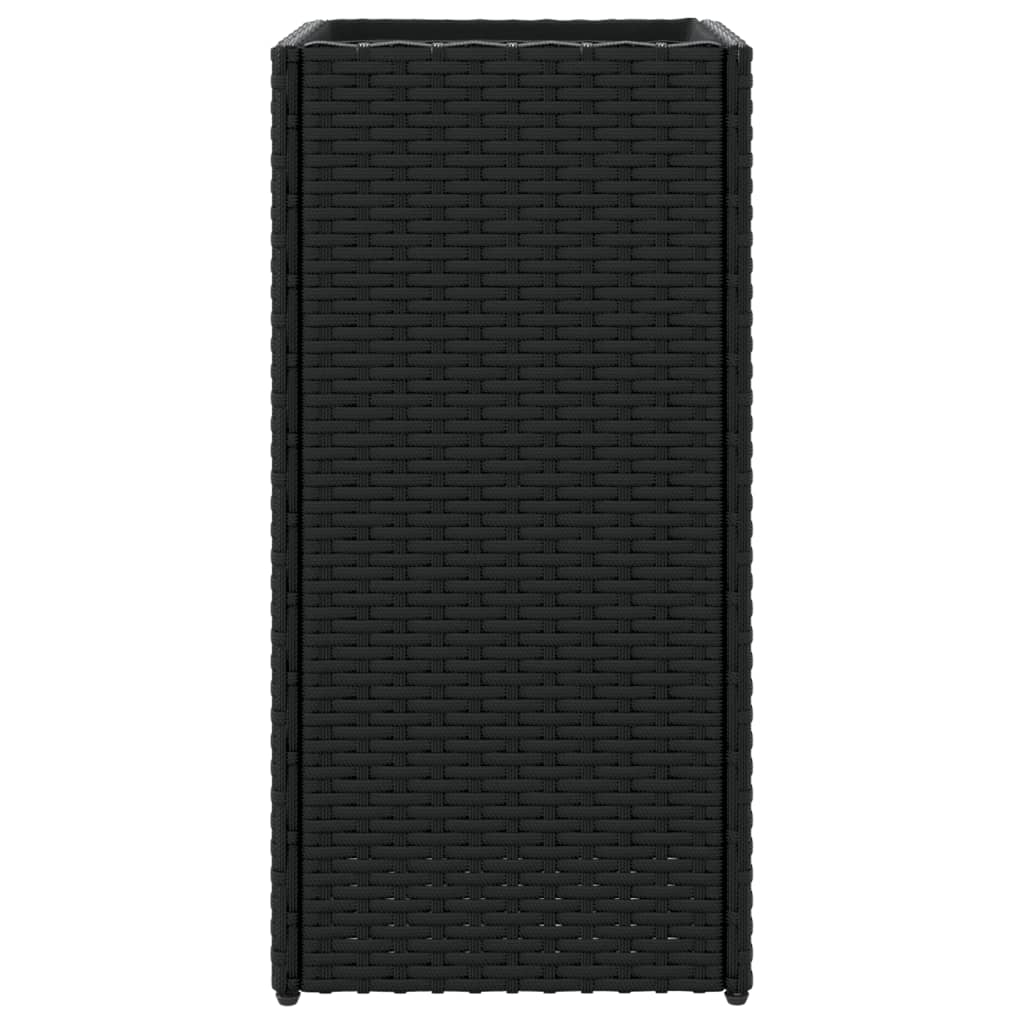 Garden Planters 2 pcs Black 30x30x60 cm Poly Rattan