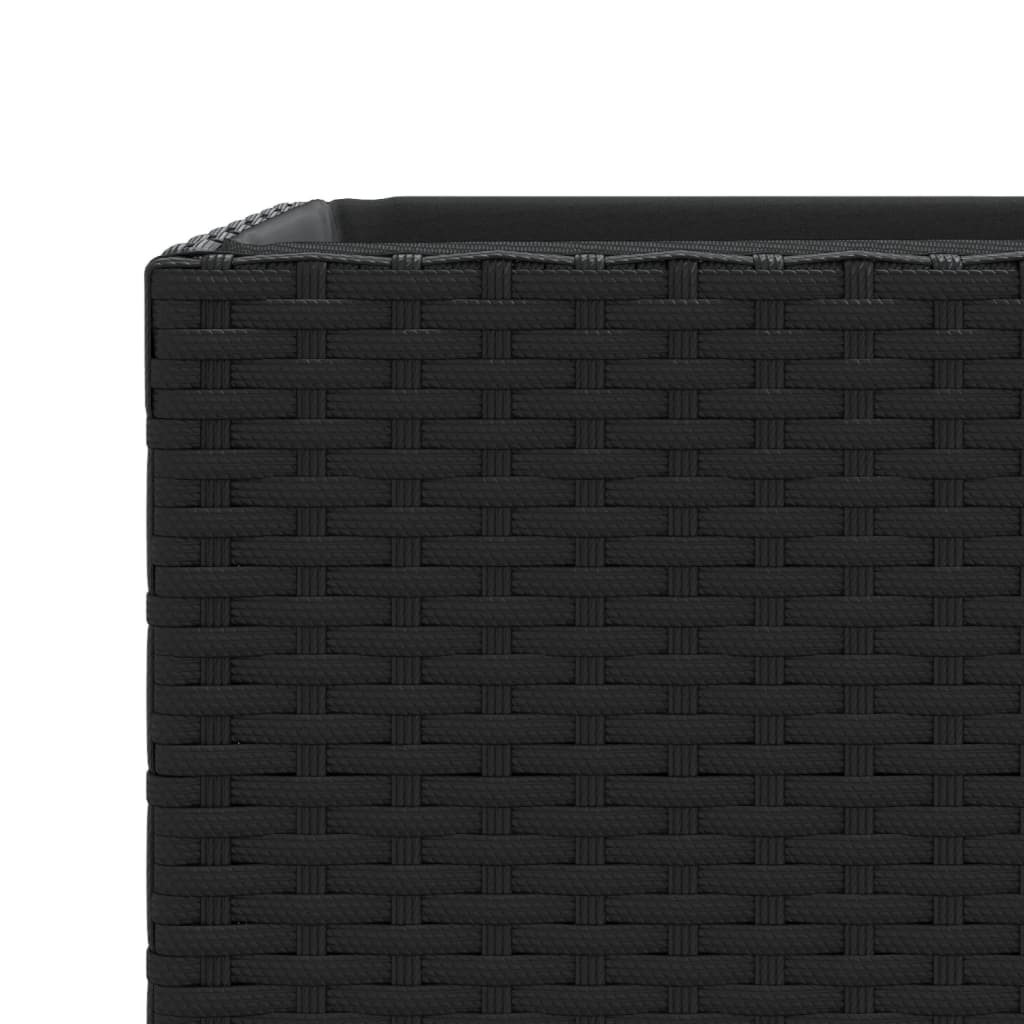 Garden Planters 2 pcs Black 30x30x60 cm Poly Rattan