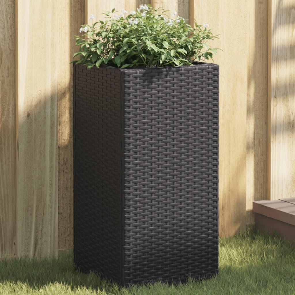 Garden Planters 2 pcs Black 30x30x60 cm Poly Rattan
