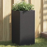 Garden Planters 2 pcs Black 30x30x60 cm Poly Rattan