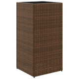 Garden Planters 2 pcs Brown 40x40x80 cm Poly Rattan
