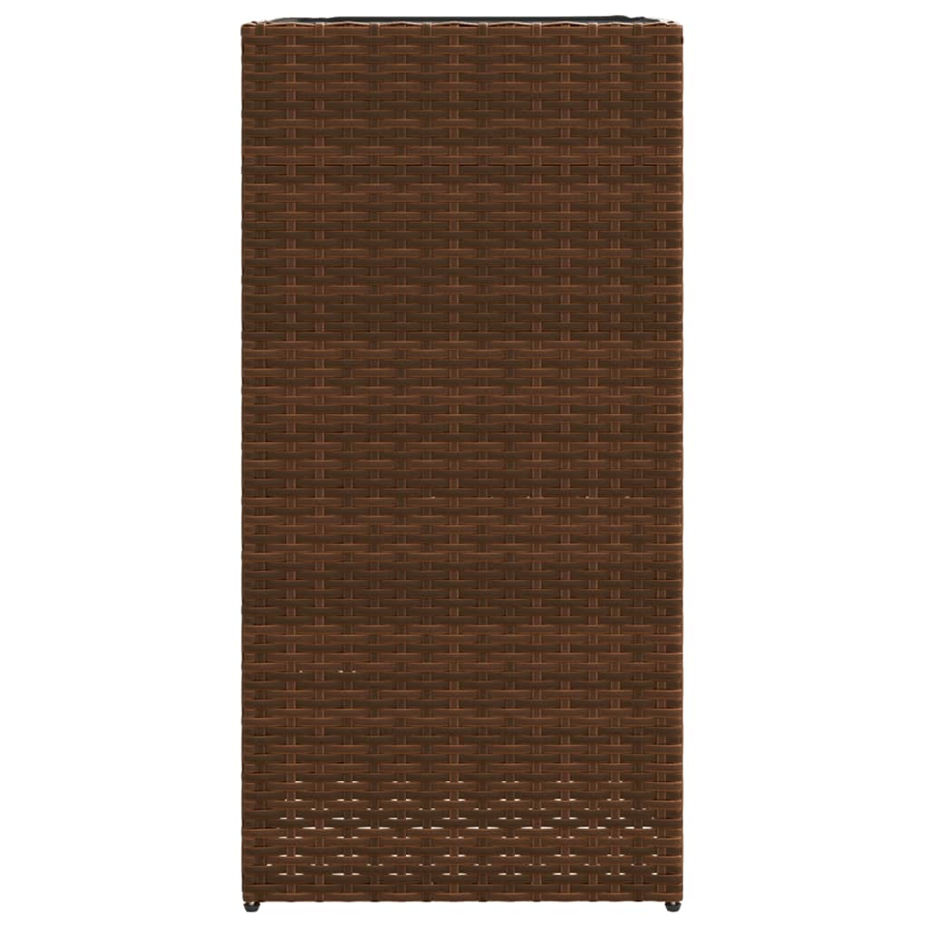Garden Planters 2 pcs Brown 40x40x80 cm Poly Rattan