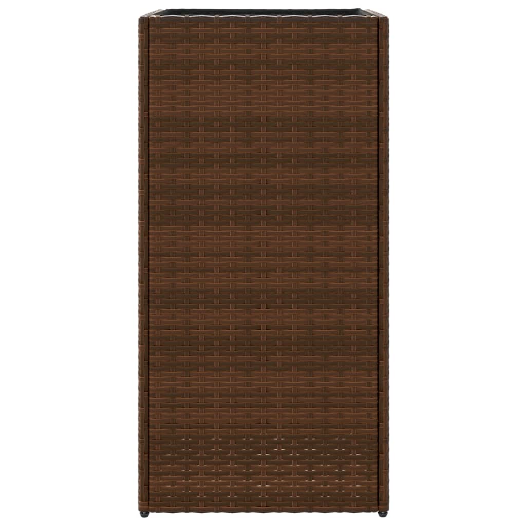 Garden Planters 2 pcs Brown 40x40x80 cm Poly Rattan