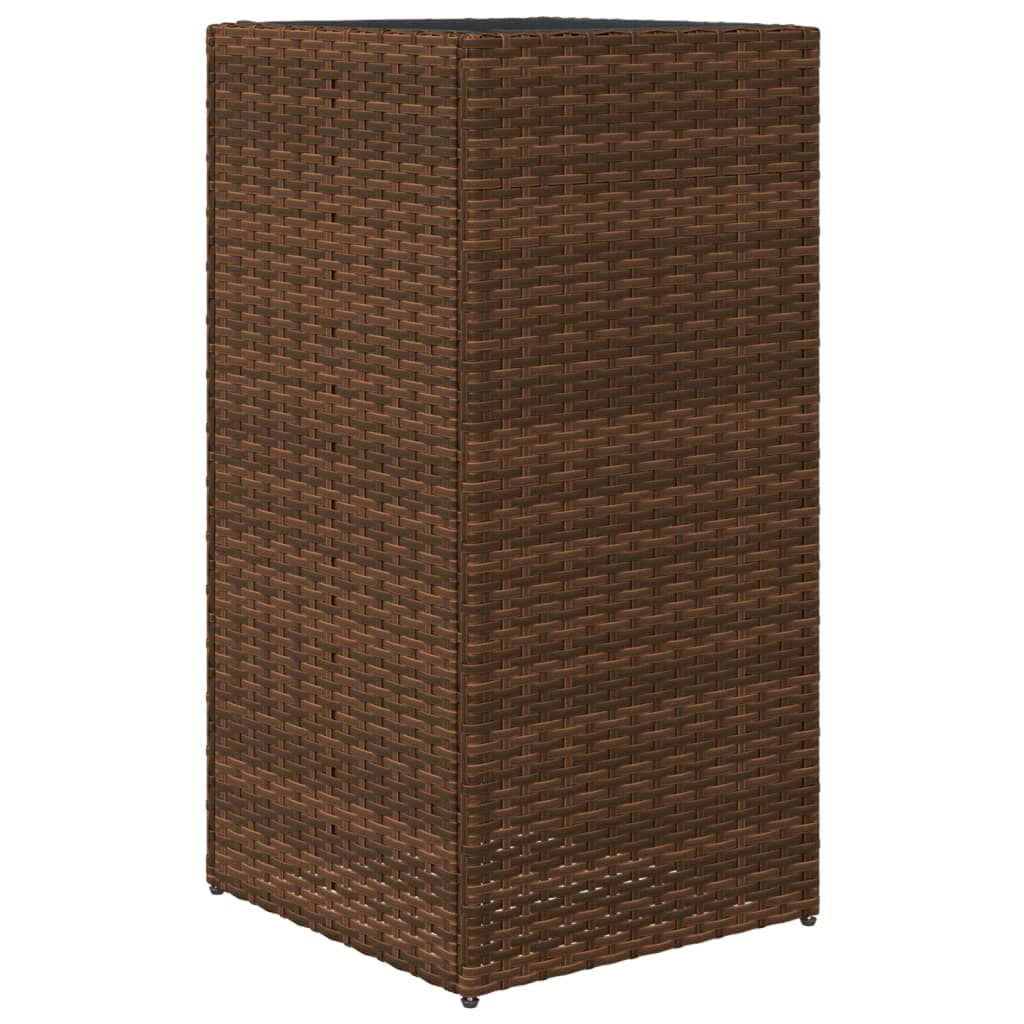 Garden Planters 2 pcs Brown 40x40x80 cm Poly Rattan