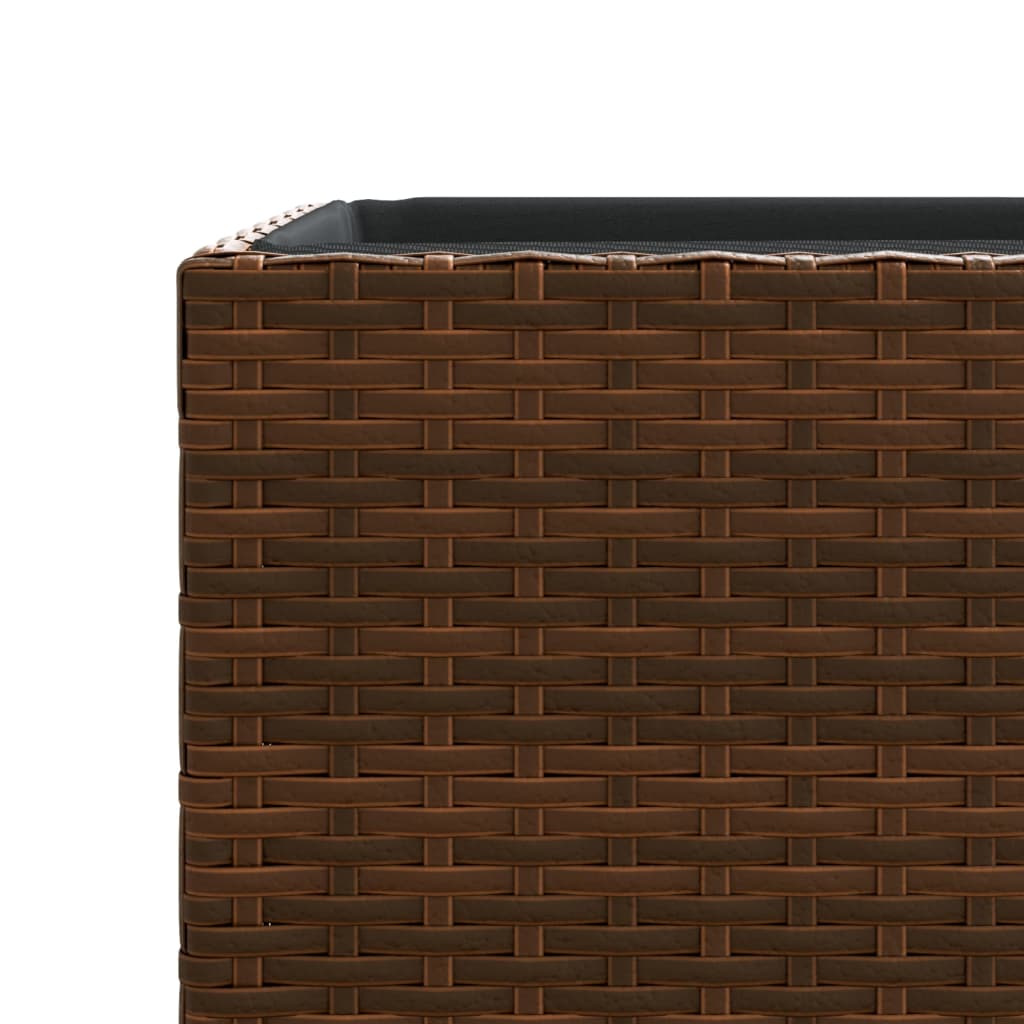 Garden Planters 2 pcs Brown 40x40x80 cm Poly Rattan