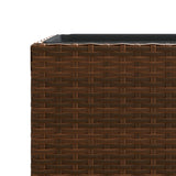 Garden Planters 2 pcs Brown 40x40x80 cm Poly Rattan