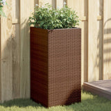 Garden Planters 2 pcs Brown 40x40x80 cm Poly Rattan