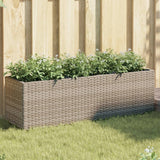 Garden Planters with 3 Pots 2 pcs Grey 105x30x32 cm Poly Rattan