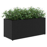 Garden Planters with 2 Pots 2 pcs Black 72x30x32 cm Poly Rattan