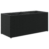 Garden Planters with 2 Pots 2 pcs Black 72x30x32 cm Poly Rattan