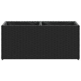 Garden Planters with 2 Pots 2 pcs Black 72x30x32 cm Poly Rattan