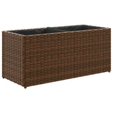 Garden Planters with 2 Pots 2 pcs Brown 72x30x32 cm Poly Rattan