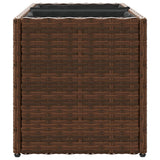 Garden Planters with 2 Pots 2 pcs Brown 72x30x32 cm Poly Rattan