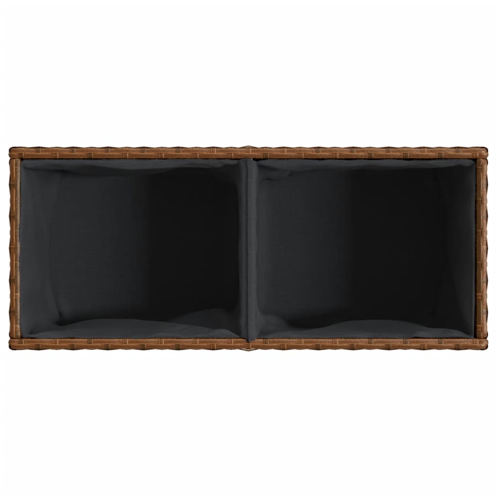 Garden Planters with 2 Pots 2 pcs Brown 72x30x32 cm Poly Rattan