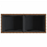 Garden Planters with 2 Pots 2 pcs Brown 72x30x32 cm Poly Rattan
