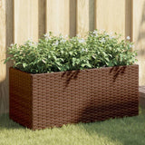 Garden Planters with 2 Pots 2 pcs Brown 72x30x32 cm Poly Rattan