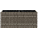 Garden Planters with 2 Pots 2 pcs Grey 72x30x32 cm Poly Rattan