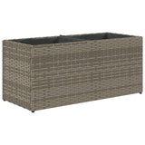 Garden Planters with 2 Pots 2 pcs Grey 72x30x32 cm Poly Rattan