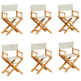 vidaXL 6 Piece Folding Garden Chairs Cream White Fabric