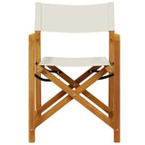 4 Piece Folding Garden Chairs Cream White Fabric