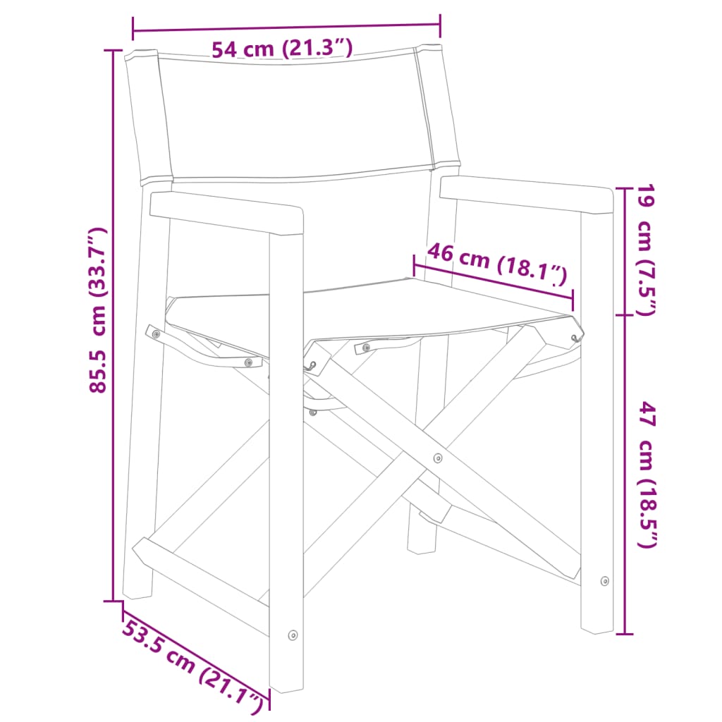 4 Piece Folding Garden Chairs Cream White Fabric