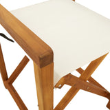 Folding Director Chairs 2 pcs Cream White Fabric