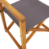 Folding Director Chairs 2 pcs Dark Grey Fabric