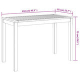 Garden Dining Table 110x55x75 cm Solid Wood Acacia