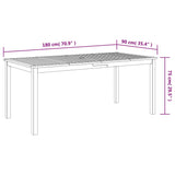 Garden Dining Table 180x90x75 cm Solid Wood Acacia