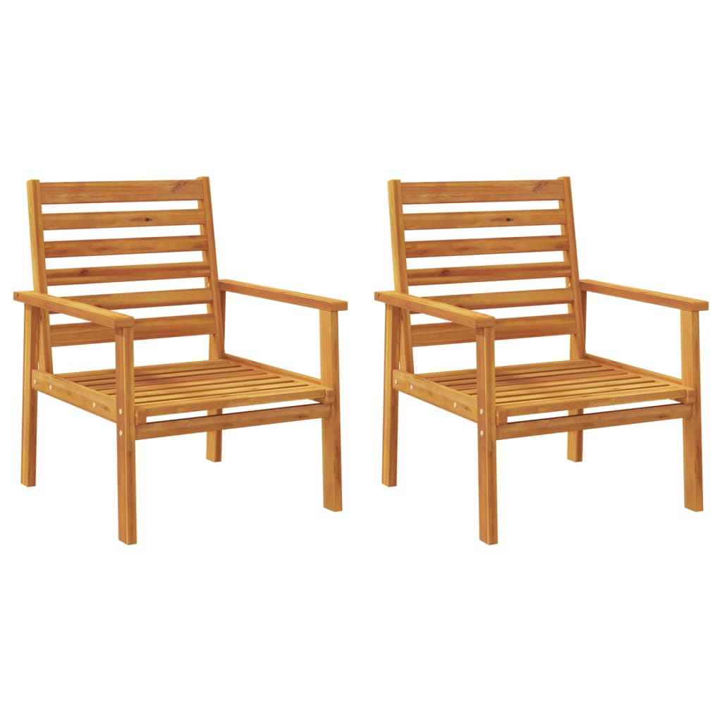 Garden Sofa Chair 2pcs 66.5x65x81 cm Solid Wood Acacia