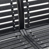 Twin Garden Bench Black 231 cm Steel and WPC
