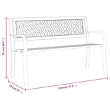 Garden Bench Black 120 cm Steel