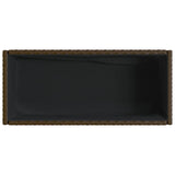 Garden Planter with Shelf Brown Poly Rattan