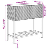 Garden Planter with Shelf Black Poly Rattan