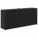 Garden Planter with 2 Pots Black 90x20x40 cm Poly Rattan