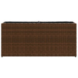 Garden Planter with 2 Pots Brown 90x20x40 cm Poly Rattan