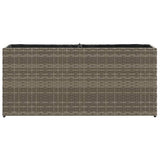 Garden Planter with 2 Pots Grey 90x20x40 cm Poly Rattan