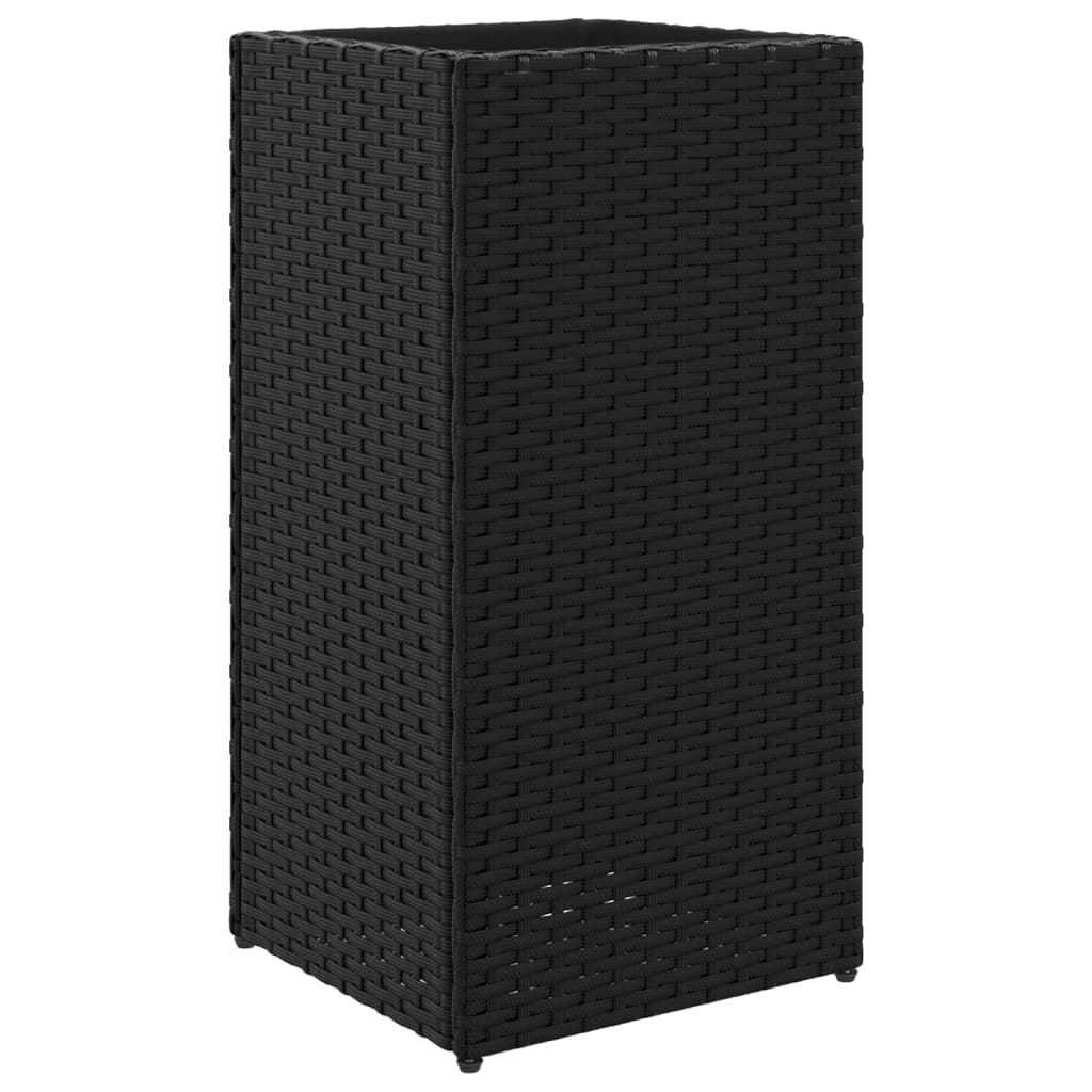 Garden Planter Black 30x30x60 cm Poly Rattan